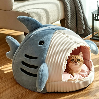 Muxing Katzenhöhle Katzenbett Haustierbett Hundebett Kuschelhöhle Schlafplatz Tierbett Katzenhaus Hundehöhle für Katzen und kleine Hunde 50 x 36 cm /SYMW/