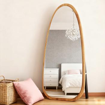 MuXing Ungewöhnlicher Ganzkörperspiegel – Standspiegel mit Ständer, geeignet für Schlafzimmer, Ankleidezimmer und Wohnzimmer, 70×150 cm 【JZ-0015mu】
