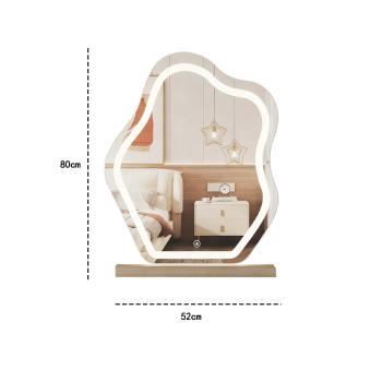MuXing Wolkenform Schminkspiegel – mit LED-Beleuchtung, für Schlafzimmer, Wohnzimmer & Schminktisch, 52×80cm /JZ-352/