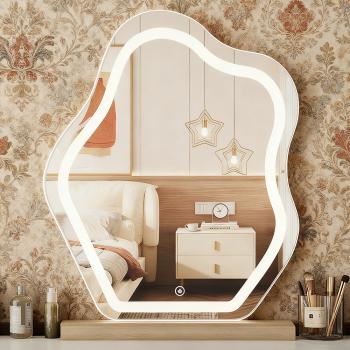 MuXing Wolkenform Schminkspiegel – mit LED-Beleuchtung, für Schlafzimmer, Wohnzimmer & Schminktisch, 52×80cm /JZ-352/