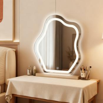 MuXing Wolkenform Schminkspiegel – mit LED-Beleuchtung, für Schlafzimmer, Wohnzimmer & Schminktisch, 52×80cm /JZ-352/