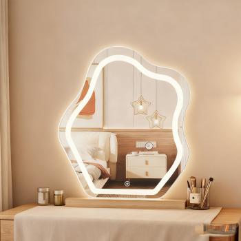 MuXing Wolkenform Schminkspiegel – mit LED-Beleuchtung, für Schlafzimmer, Wohnzimmer & Schminktisch, 52×80cm /JZ-352/