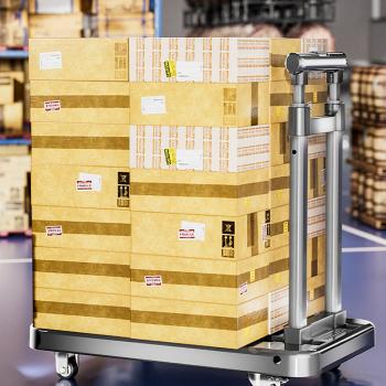 MuXing Flacher Klapp-Handwagen mit Zuggriff, Tragbarer Transportwagen für Waren, Einlagiger Falt-Handkarren 50 × 30 × 102 cm