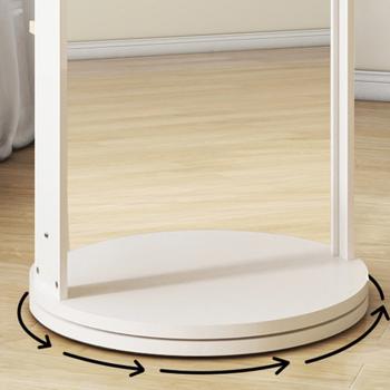 MuXing Drehbarer Ganzkörperspiegel mit Aufbewahrung und Lochplatte, Standspiegel, Ankleidespiegel für Schlafzimmer und Flur 50×170 cm 【JZ-5017D】