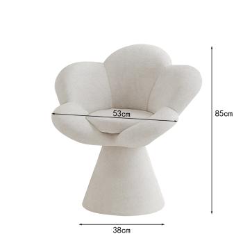 MuXing Drehbarer Schminktischstuhl in Blütenform mit Rückenlehne – Bequemer Make-up-Stuhl für Schlafzimmer und Ankleidezimmer 53 × 85 cm /HBY6789/
