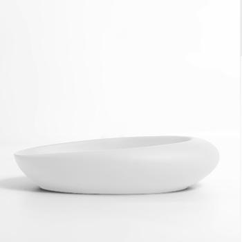 MuXing Keramik Aufsatzwaschbecken – Badezimmer Waschbecken für Zuhause, inkl. schwarzem Wasserhahn & Zubehör, Weiß, 58×37×13 cm /QT580/