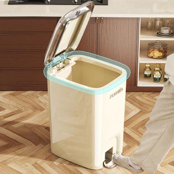 MuXing Kunststoff-Pedal-Mülleimer mit Doppeldeckel – Fußpedal & Drucköffnung, ideal für Küche und Schlafzimmer