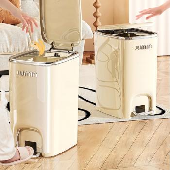MuXing Kunststoff-Pedal-Mülleimer mit Doppeldeckel – Fußpedal & Drucköffnung, ideal für Küche und Schlafzimmer