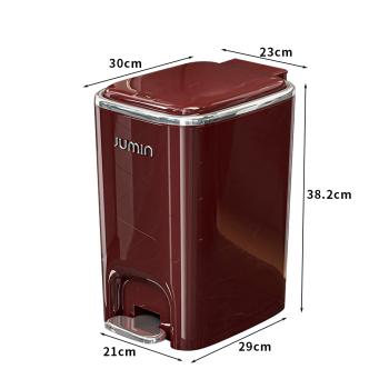MuXing Kunststoff-Pedal-Mülleimer mit Doppeldeckel – Fußpedal & Drucköffnung, ideal für Küche und Schlafzimmer