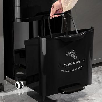 MuXing Mobiler Mülleimer mit 3 Ebenen, Großer Haushaltsmülleimer, Abfalltrennung, Hoher Kunststoffabfalleimer 43 × 29.5 × 82.5 cm