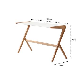 MuXing Einzigartig geformter Schreibtisch – Computertisch, Bürotisch, Arbeitstisch – Ideal für Home Office und Studium, Weiß 120×50×75 cm 【BDT-105B】