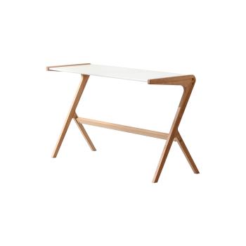 MuXing Einzigartig geformter Schreibtisch – Computertisch, Bürotisch, Arbeitstisch – Ideal für Home Office und Studium, Weiß 120×50×75 cm 【BDT-105B】