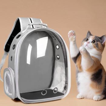 MuXing Katzenrucksack, Atmungsaktiv, Tragbar, Großes Fassungsvolumen, Doppel-Schultergurte – Haustier Rucksack für Katzen