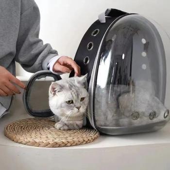 MuXing Katzenrucksack, Atmungsaktiv, Tragbar, Großes Fassungsvolumen, Doppel-Schultergurte – Haustier Rucksack für Katzen