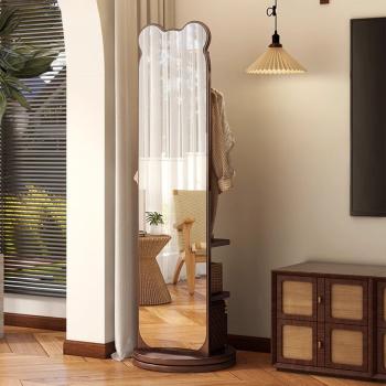 MuXing Ganzkörperspiegel im Bärendesign – Standspiegel, Ankleidespiegel, einseitig, drehbar, für Garderobe und Schlafzimmer 168 x 46 cm 【JZ-68zong】