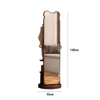 MuXing Ganzkörperspiegel im Bärendesign – Standspiegel, Ankleidespiegel, einseitig, drehbar, für Garderobe und Schlafzimmer 168 x 46 cm 【JZ-68zong】