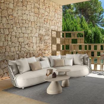 MuXing Geflochtenes Outdoor-Sofa 2er-Set – mit zwei 3-Sitzer Ecksofas, geeignet für Garten, Hof und Balkon, Beige
