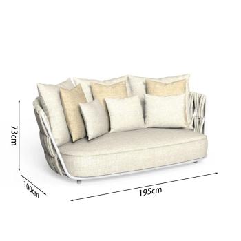 MuXing Geflochtenes Outdoor-Sofa 2er-Set – mit 1-Sitzer Sofa und 3-Sitzer Sofa, geeignet für Garten, Hof und Balkon, Blau