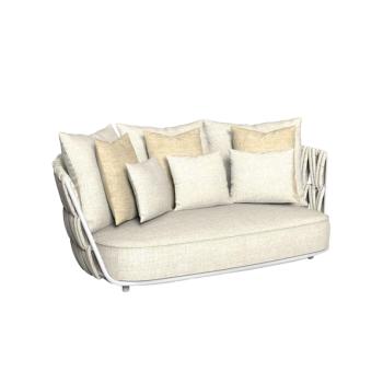 MuXing Geflochtenes Outdoor-Sofa 2er-Set – mit 1-Sitzer Sofa und 3-Sitzer Sofa, geeignet für Garten, Hof und Balkon, Blau