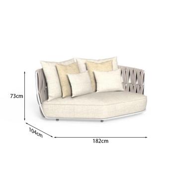 MuXing Geflochtenes Outdoor-Sofa 3er-Set mit 1-Sitzer, schrägem Ecksofa & 3-Sitzer Ecksofa, geeignet für Garten, Hof und Balkon, Beige