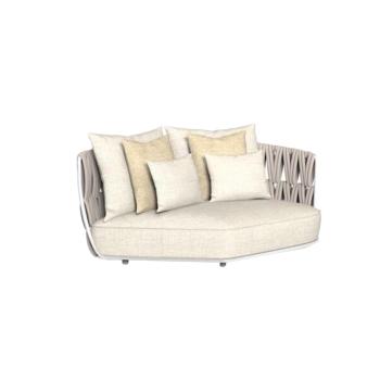 MuXing Geflochtenes Outdoor-Sofa 3er-Set mit 1-Sitzer, schrägem Ecksofa & 3-Sitzer Ecksofa, geeignet für Garten, Hof und Balkon, Beige