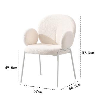 MuXing Schminkhocker , Schminkstuhl – Komfortabler Stuhl mit Rückenlehne für Schminktisch und Schlafzimmer Weiß 57×64.5×87.5 cm 【BD8652B】