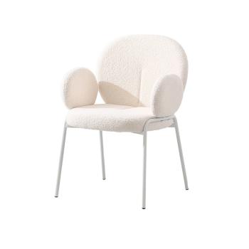 MuXing Schminkhocker , Schminkstuhl – Komfortabler Stuhl mit Rückenlehne für Schminktisch und Schlafzimmer Weiß 57×64.5×87.5 cm 【BD8652B】