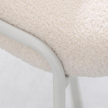 MuXing Schminkhocker , Schminkstuhl – Komfortabler Stuhl mit Rückenlehne für Schminktisch und Schlafzimmer Weiß 57×64.5×87.5 cm 【BD8652B】