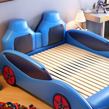 Muxing Auto LED Raser Jungen Kinder Bett Cool Bequem blau