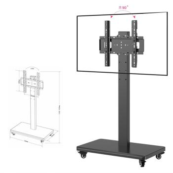 MuXing Mobiler TV-Standfuß höhenverstellbar, für 32–55 Zoll Fernseher, max. VESA 400×400 mm, max. Traglast 35 kg, schwarz 【ZJ7215】