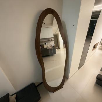 Muxing Vollkörperspiegel , Ankleidespiegel, Kleidungs-Spiegel, StandSpiegel, Sonderform Braun