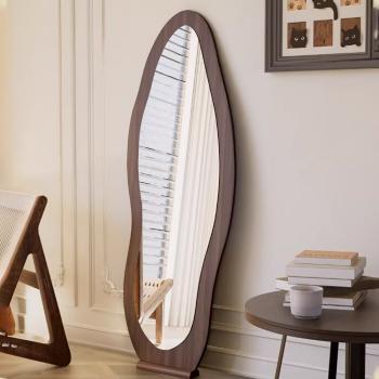 Preview: Muxing Vollkörperspiegel , Ankleidespiegel, Kleidungs-Spiegel, StandSpiegel, Sonderform Braun