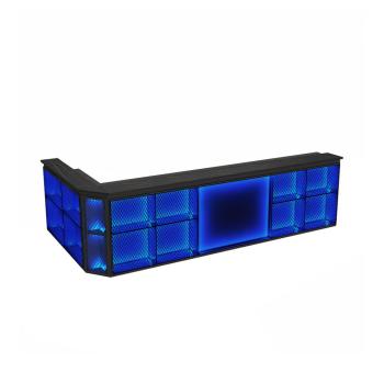 Muxing Empfangstresen, Kassentresen und Bartheke (mit Eckelement), geeignet für Restaurants und Bars, Schwarz