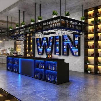 Preview: Muxing Empfangstresen, Kassentresen und Bartheke, geeignet für Restaurants und Bars, Schwarz