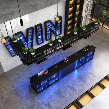 Muxing Empfangstresen, Kassentresen und Bartheke, geeignet für Restaurants und Bars, Schwarz