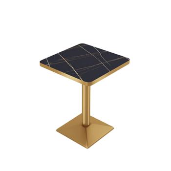 Muxing quadratischer Tisch Esstisch quadratischer Couchtisch Kaffeetisch Bistrotisch Schreibtisch Schwarz Gold 60*60*75cm