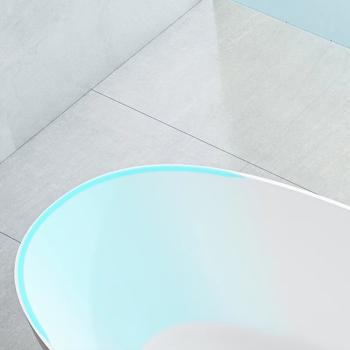 MuXing Freistehende Haushalts-Badewanne, Badezuber, klassisches weißes Design, geeignet für das Badezimmer