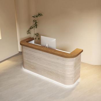 Preview: MuXing Empfangstheke, Rezeptionstheke, Bürotheke, Verkaufstresen, Multifunktionale Theke 160 × 60 × 100 cm /FDSYMS-160/