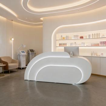 Muxing Salon Geschäft Empfangstisch Laden Kasse Kurvige Theke Gebogene Bar【SQQ】