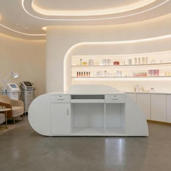 Muxing Salon Geschäft Empfangstisch Laden Kasse Kurvige Theke Gebogene Bar【SQQ】