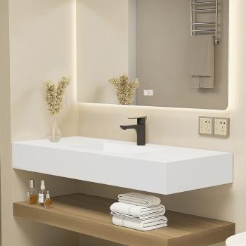 MuXing Waschbecken Set – Keramik-Waschbecken, LED-Spiegel mit Anti-Beschlag, wandhängend, mit Stauraumregal 120×55 cm 【C458】