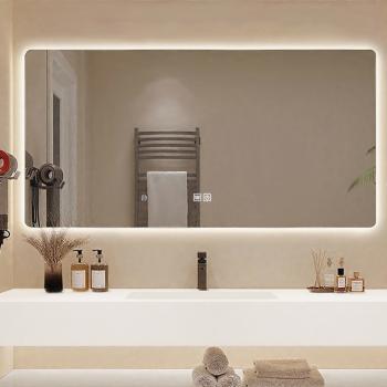 MuXing Wandhängendes Badmöbel-Set mit Keramik-Waschbecken, LED-Spiegel mit Anti-Beschlag-Funktion und Schublade – inklusive Abflussgarnitur, 120×55 cm 【C913】