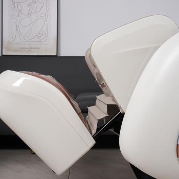 Muxing Massagesessel, Zero Gravity Funktion,Bluetooth und Heizung,Massagestuhl Relaxsessel mit Wärmefunktion,Massagestuhl mit SL-Schiene weiß【GH-L11】
