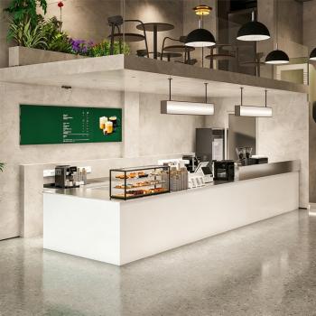 Muxing Eckbartheke aus Edelstahl, Empfangstresen, minimalistische Bartheke, gewerbliche Bartheke