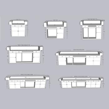 MuXing Reception Desk, Bar Counter, Rounded Corner Design, Vertical Stripe Pattern, Salon, Hotel, Store Front Desk【Baise】