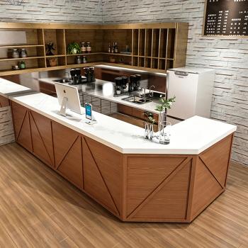 Preview: Muxing Bartheke im Industrial-Retro-Stil, Eckbar, minimalistische Bartheke, Bartheke im Gastronomie-Stil