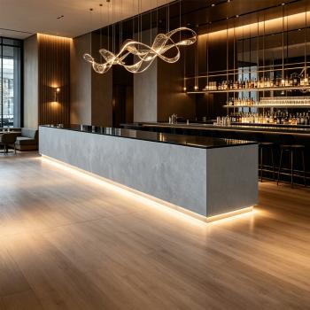 Preview: Luxuriöse Bartheke, maßgefertigte Bartheke, Empfangstheke für Gästehäuser/Gewerbebetriebe, Empfangstheke für Gewerbebetriebe