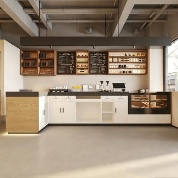 Muxing Moderne Bartheke, schlichte Kassentheke, Ecktheke, Kassentresen für Dessertladen