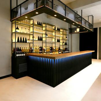 Preview: Muxing Moderner minimalistischer Bartresen/Theke Bartheke  individuell gefertigter großer Bartresen Barempfangstheke /HCTG ZJ/