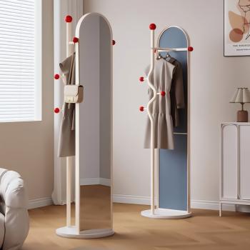Muxing Spiegel Ganzkörperspiegel Standspiegel Multifunktionsspiegel Kleiderspiegel Heimspiegel Ganzkörperspiegel mit Stauraum Beige 175cm 【GYJ1033】